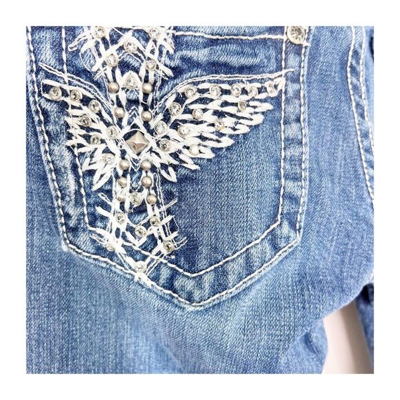 Miss Me Jeans Phoenix Embellished Pockets Skinny Womens Size 26 - Picture 5 of 7